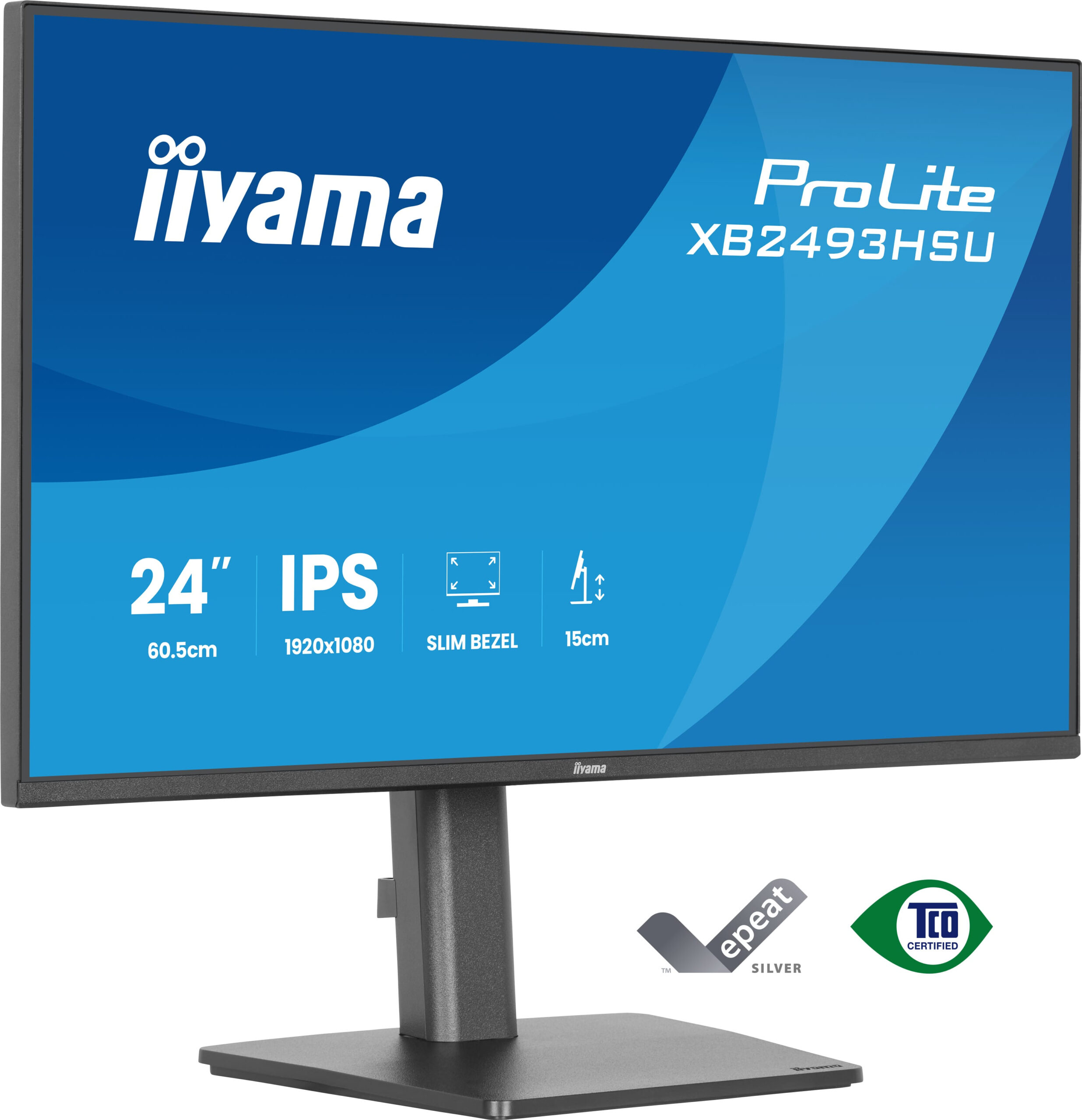 IIYAMA Monitor LED XB2493HSU-B1 23.8" IPS 1920x1080 120Hz, 16:9. 350cd, 1500:1, 1ms, HDMI, DP, USB HUB, Full Ergo, Pro "XB2493HSU-B1" (timbru verde 7 lei)