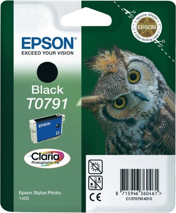Cartus Cerneala Original Epson Black, T0791, pentru Stylus Photo 1400, , (timbru verde 0.15 lei), "C13T07914010"