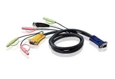 CABLU KVM ATEN, convertor Serial la Video + USB+ Audio Plugs(Mic & Speaker), conector 1: SPHD-15 Male "2L-5302U" (timbru verde 0.8 lei)