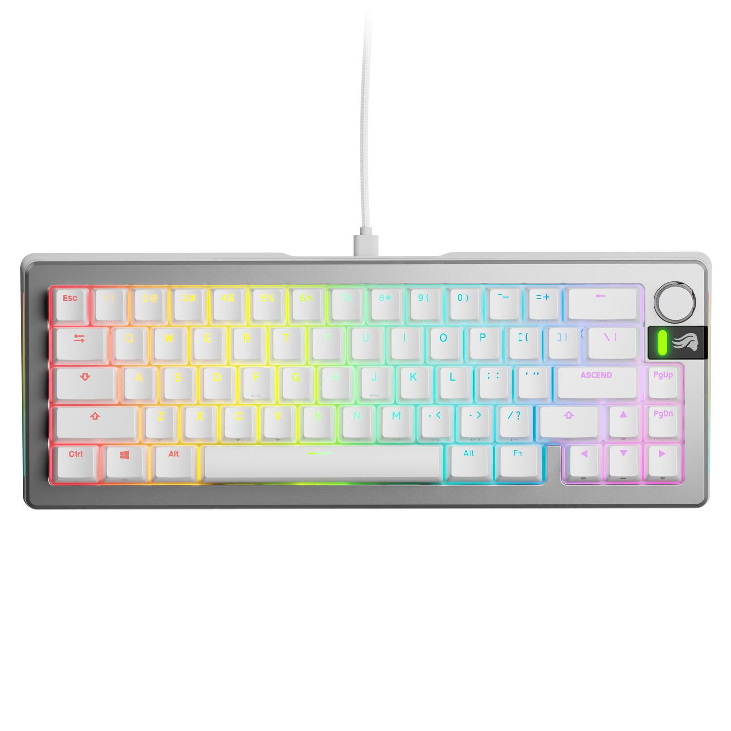 Glorious Tastatura mecanica GMMK 3 PRO 65% Prebuilt, USB-C, Fox Switches, US layout, 66 taste, Gri "GLO-KB-GMMK3-PRO-65-PB-FOX-W-SIL-US" (timbru verde 0.8 lei)