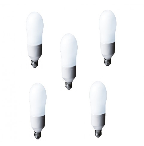 SET 5 becuri fluorescent Panasonic, soclu E27, putere 24W, forma spirala, lumina alb calda, alimentare 220 - 240 V, "EFD24E282V-5" (timbru verde 2.25 lei)