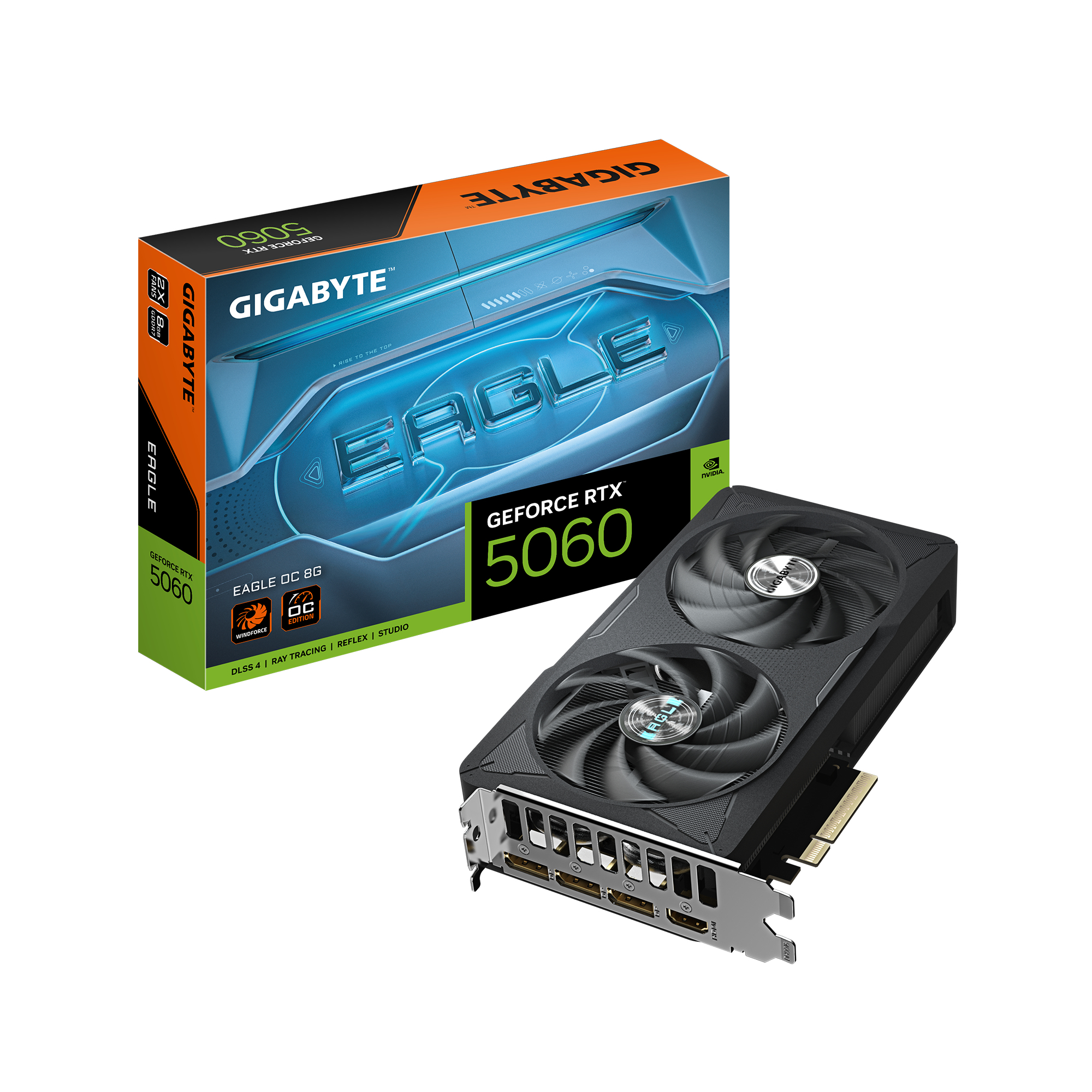 Placa video Gigabyte GeForce RTX 5060 EAGLE OC 8G "GV-N5060EAGLE OC-8GD"