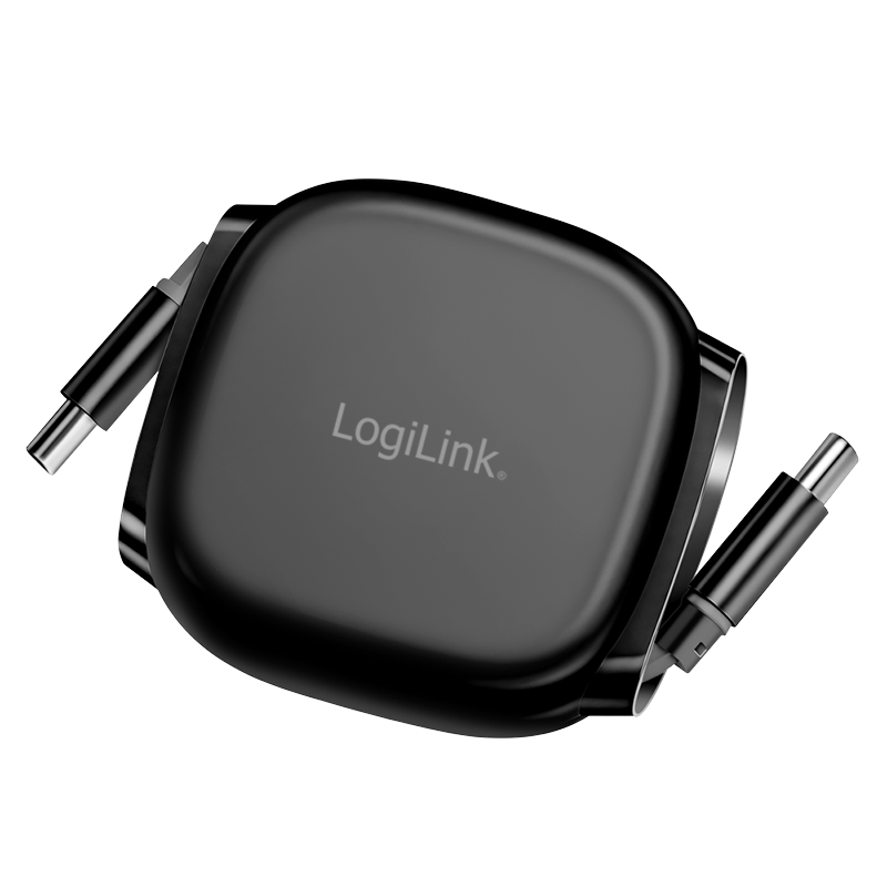 CABLU alimentare si date LOGILINK, pt. smartphone, USB 2.0, USB Type-C (T) la USB Type-C (T), 1m, PD 60W, 480Mbps, retractabil, ecranat, plastic, black, "CU0500" (timbru verde 0.08 lei)