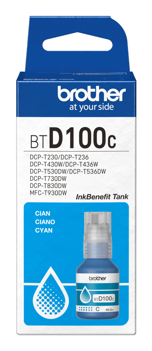 Cartus Cerneala Original Brother Cyan, BTD100C, pentru DCP-T430W|DCP-T530DW|DCP-T730DW|MFC-T930DW|5K, incl.TV 0 RON, "BTD100C"