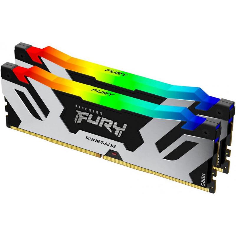 Memorie DDR Kingston DDR5 32GB frecventa 6400 Mhz, 16GB x 2 module, radiator, iluminare RGB, latenta CL40, "KF564C32RSAK2-32"