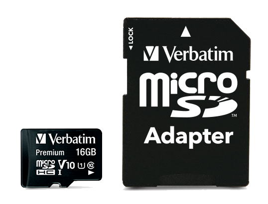 MEMORIE microSD CARD VERBATIM 16GB CLASA 10, ADAPTOR INCLUS "44082" (TIMBRU VERDE 0.03 LEI)
