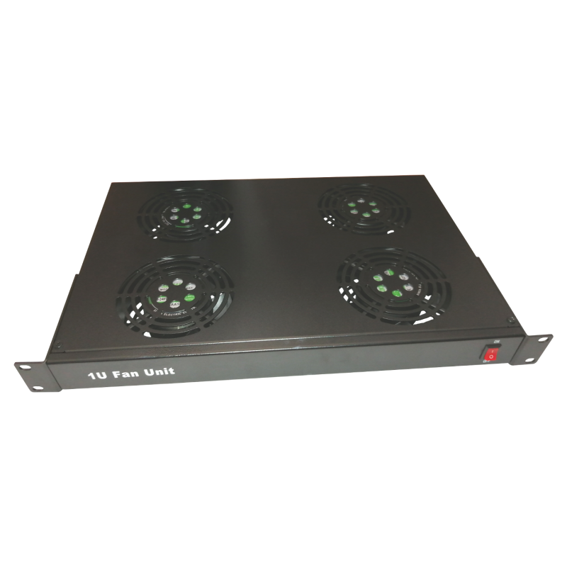 Ventilator 4 fan + cablu alimentare 1,5m , 1U , negru - DATEUP "9801130771" (timbru verde 2 lei)