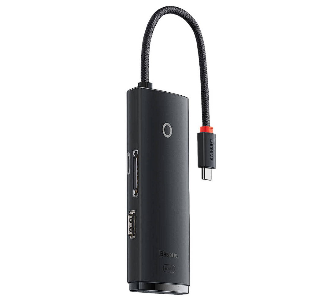 DOCKING Station Baseus Lite, conectare PC USB Type-C, USB 3.0 x 2, USB Type C x 1, HDMI x 1/4K/30Hz, card reader SD/microSD, negru "WKQX050001" (timbru verde 0.18 lei) - 6932172606329