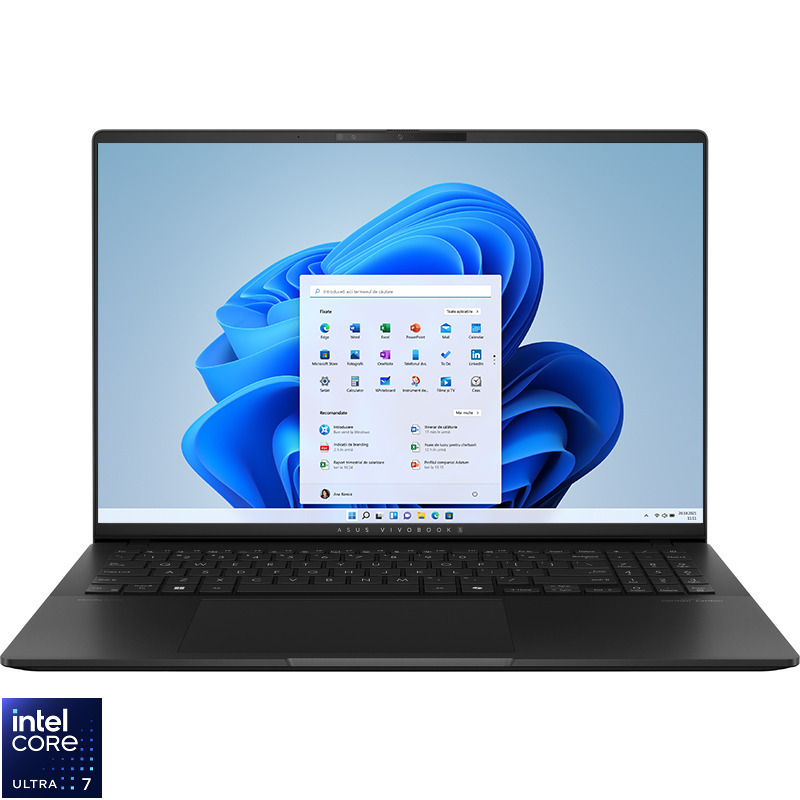 ASUS Vivobook S 16 Intel Core Ultra 7 16inch 3K 32GB 1TB M.2 NVMe PCIe 4.0 SSD Intel Arc Graphics W11P 2Y Neutral Black "S5606CA-RI046X" ((timbru verde 3.5 lei)