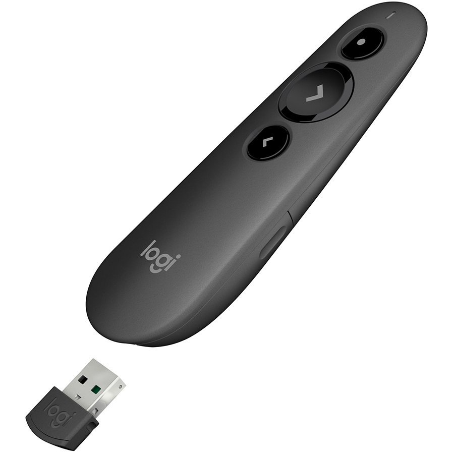 LOGITECH R500s Laser Presentation Remote - GRAPHITE - 2.4GHZ/BT - EMEA, "910-005843" (timbru verde 0.18 lei)