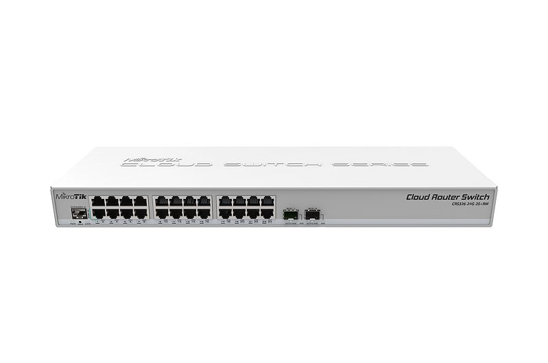 SWITCH MIKROTIK, CRS326-24G-2S+RM, porturi Gigabit x 24, SFP+ x 2, managed, rackabil, carcasa metalica, "CRS326-24G-2S+RM" (timbru verde 2 lei)