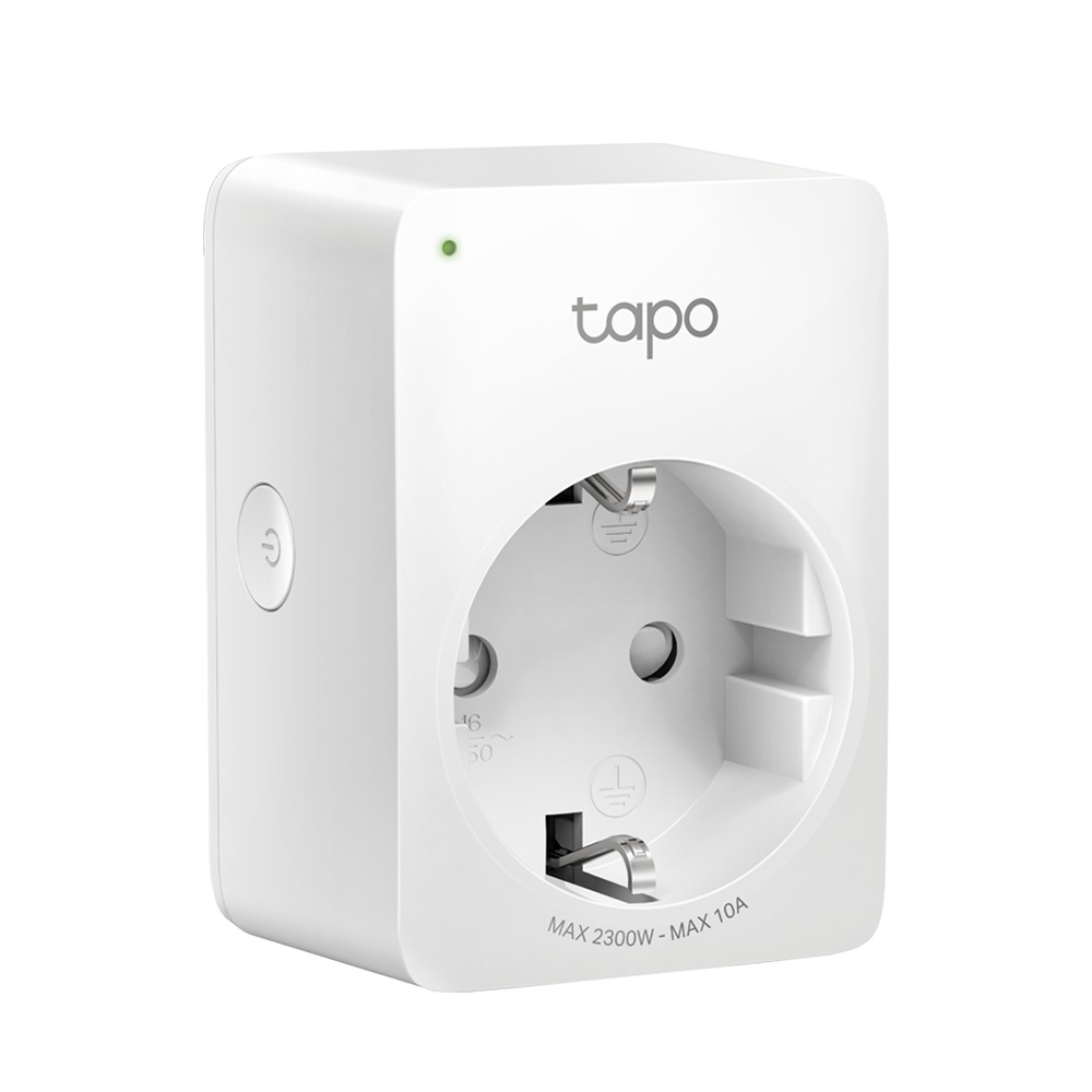 PRIZA inteligenta TP-LINK, Schuko x 1, conectare prin Schuko (T), 10 A, programare prin smartphone, Bluetooth, WiFi, alb "Tapo P100(1-pack)" (timbru verde 0.18 lei)