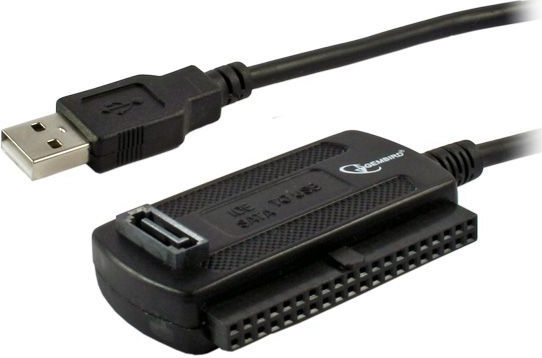 CABLU USB GEMBIRD adaptor, USB 2.0 (T) la IDE (M) ori S-ATA (M), 30cm, adaptor USB la unitati 2.5"/3.5", negru, "AUSI01" (timbru verde 0.08 lei)