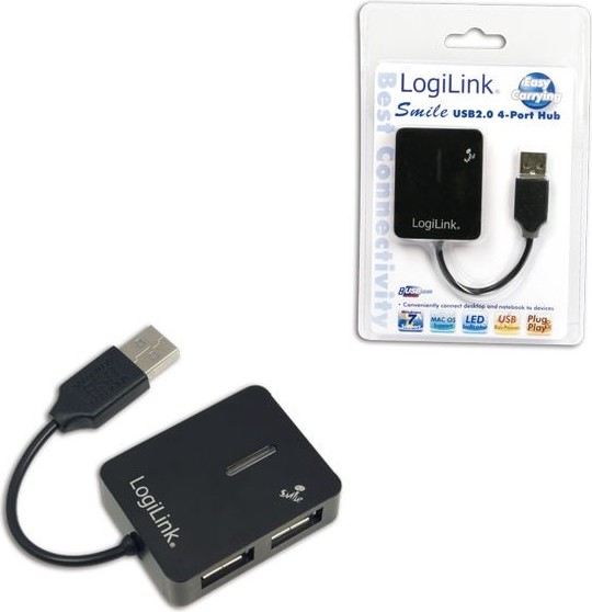 HUB extern LOGILINK, porturi USB: USB 2.0 x 4, conectare prin USB 2.0, cablu 0.05 m, negru, "UA0139" (timbru verde 0.8 lei)