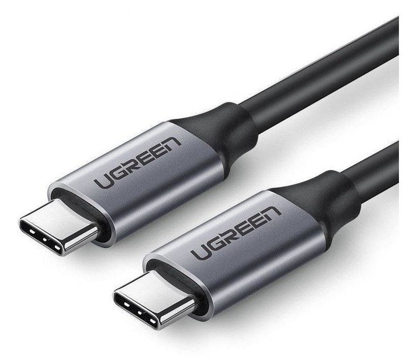 CABLU alimentare si date Ugreen, "US161", Fast Charging pt. smartphone,USB Type-C la USB Type-C 60W/3A, USB 3.1, 5Gbps,nickel plating, PVC,1.5m,gri "50751" (timbru verde 0.08 lei) - 6957303857517