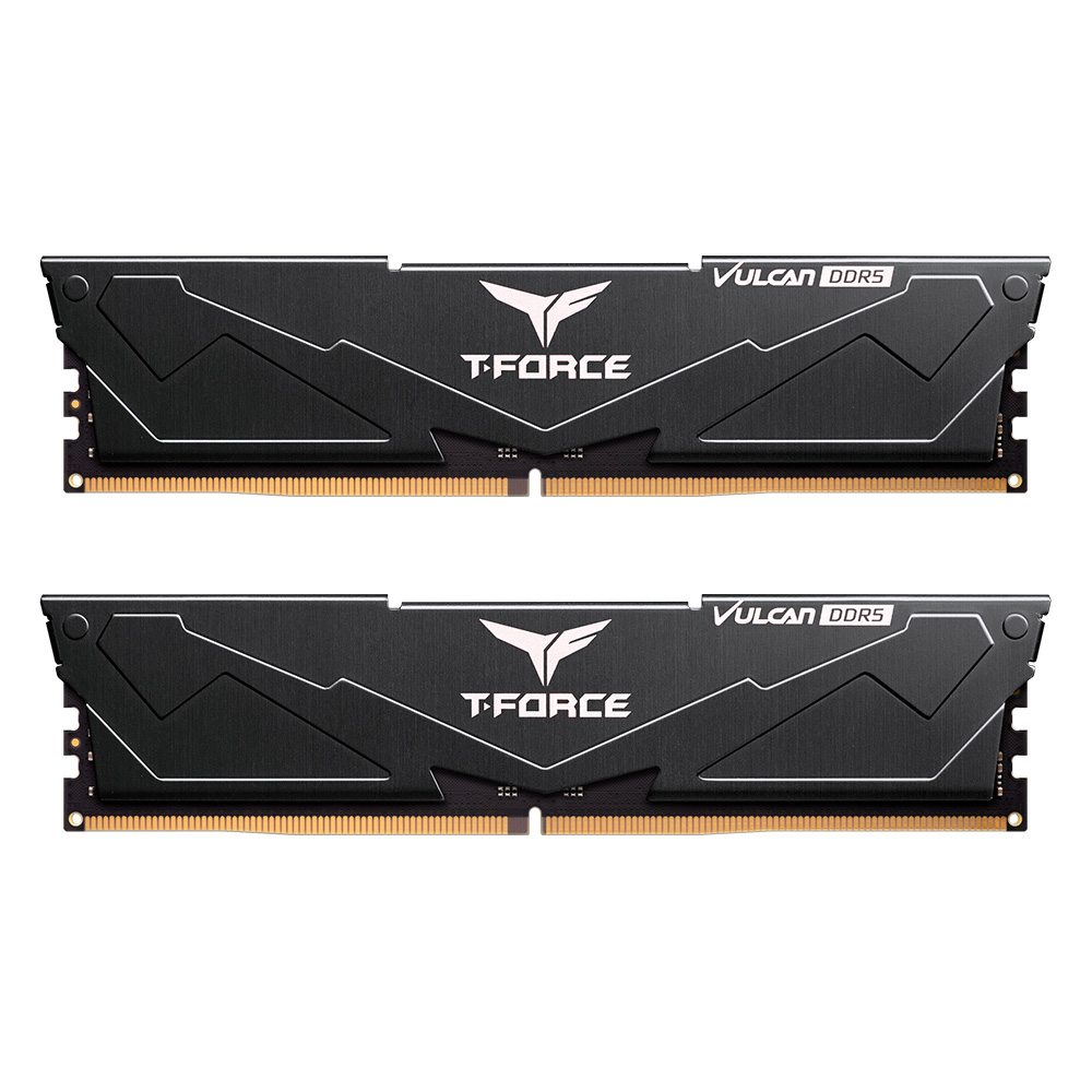 MEMORIE DDR TEAMGROUP T-FORCE VULCAN DDR5 Gaming 64GB frecventa 6000 Mhz (kit 2 x 32GB) CL38, radiator, retail, negru "FLBD564G6000HC38ADC01" (timbru verde 0.18 lei)