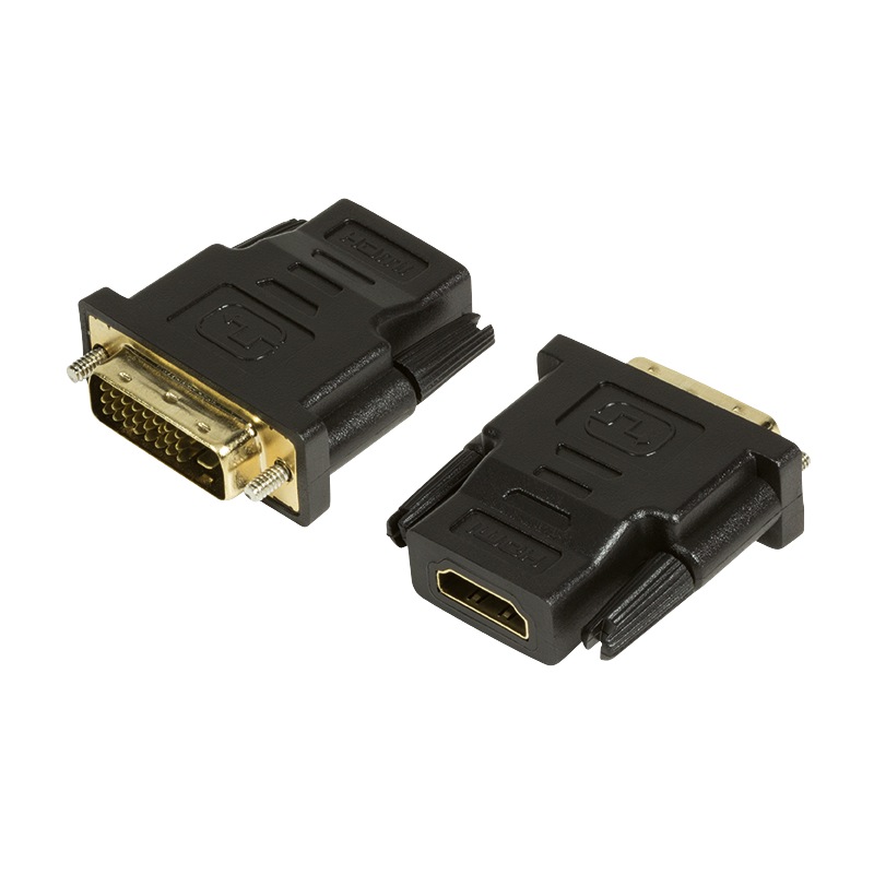 ADAPTOR video LOGILINK, DVI-D DL (T) la HDMI (M), conectori auriti, rezolutie maxima Full HD (1920 x 1080) la 60 Hz, negru, "AH0001" (timbru verde 0.18 lei)