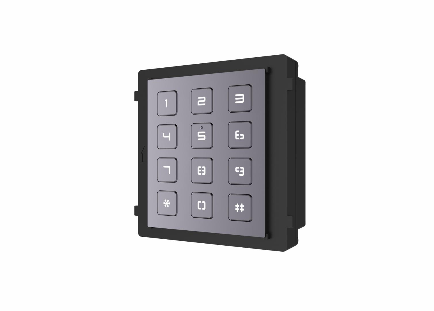 MODUL extensie HIKVISION, pt videointerfon cu tastatura, permite formarea codului de apartament/acces, montaj aplicat/ingropat (acc. neincluse), ilum pe timp de noapte "DS-KD-KP" (include TV 0.18lei)