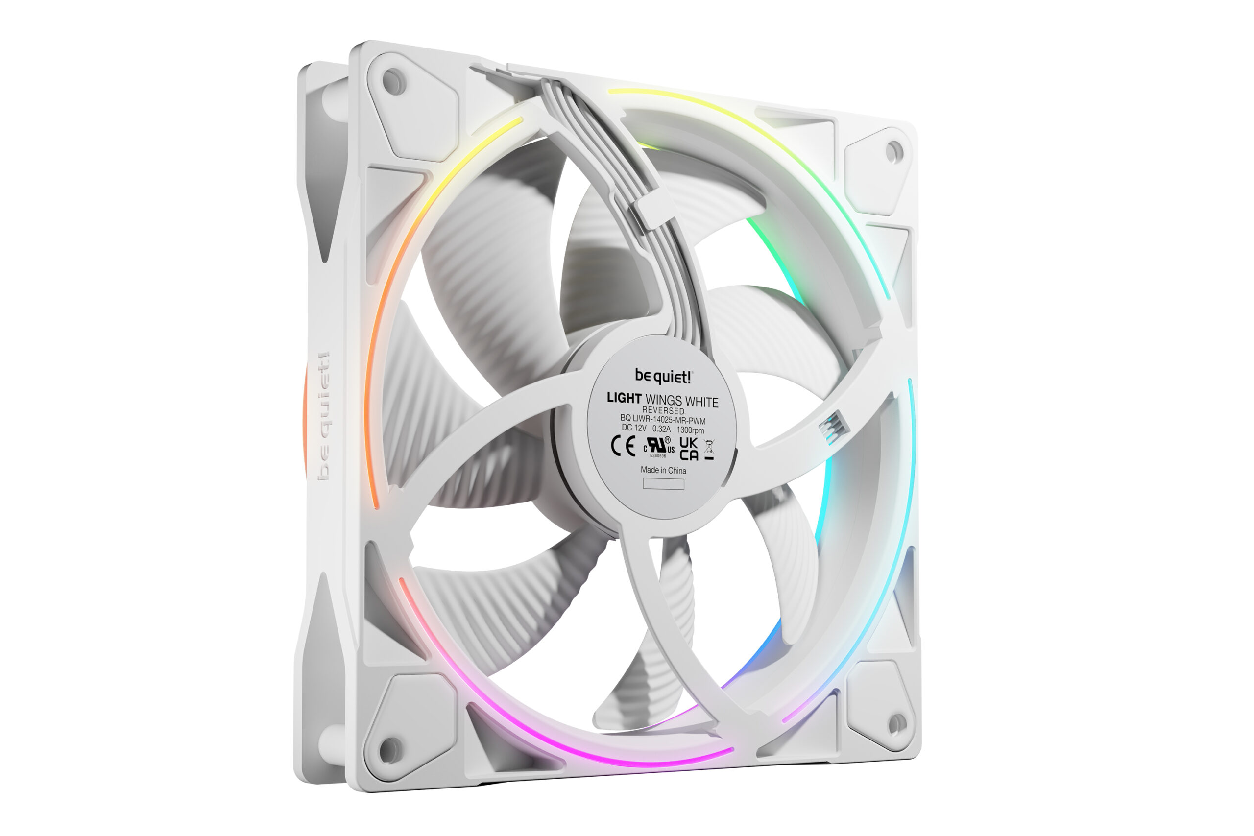 Ventilator be quiet "LIGHT WINGS", 140mm, 1300 rpm, rifle bearing, PWM, reversibil, negru, "BL134" (timbru verde 0.18 lei)