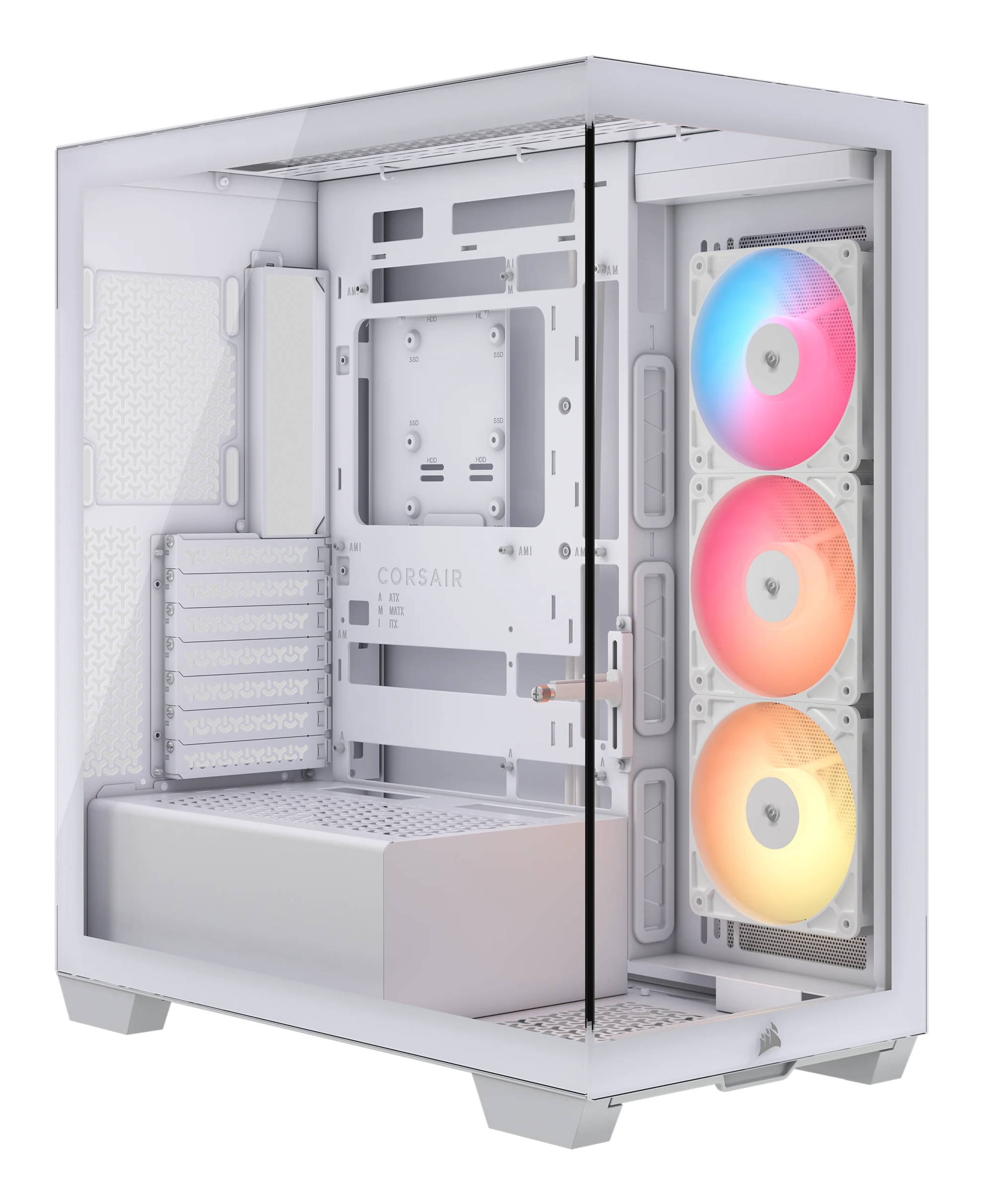 Carcasa Corsair 3500X RS-R ARGB, Mid-Tower, E-ATX, cu 3 ventilatoare incluse RS120-R ARGB, Alb "CC-9011323-WW" (timbru verde 0.32 lei)
