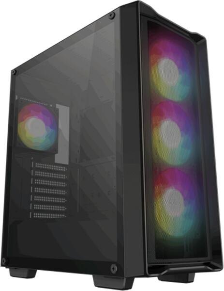 CARCASA DeepCool "CC560 MESH V2", middle tower, gaming, fara sursa, suporta 8xfan, 4xfan inclus, USB 3.2 gen1 x 2, audio, 7 sloturi expansiune, negru, "R-CC560-BKAMA4-G-2" (timbru verde 0.32lei)