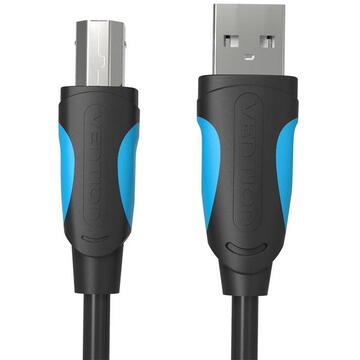 Cablu USB pt. imprimanta Vention, USB A (T) la USB B (T), 3m, 480 Mbps, PVC, negru, "VAS-A16-B300" (timbru verde 0.18 lei) - 6922794717602