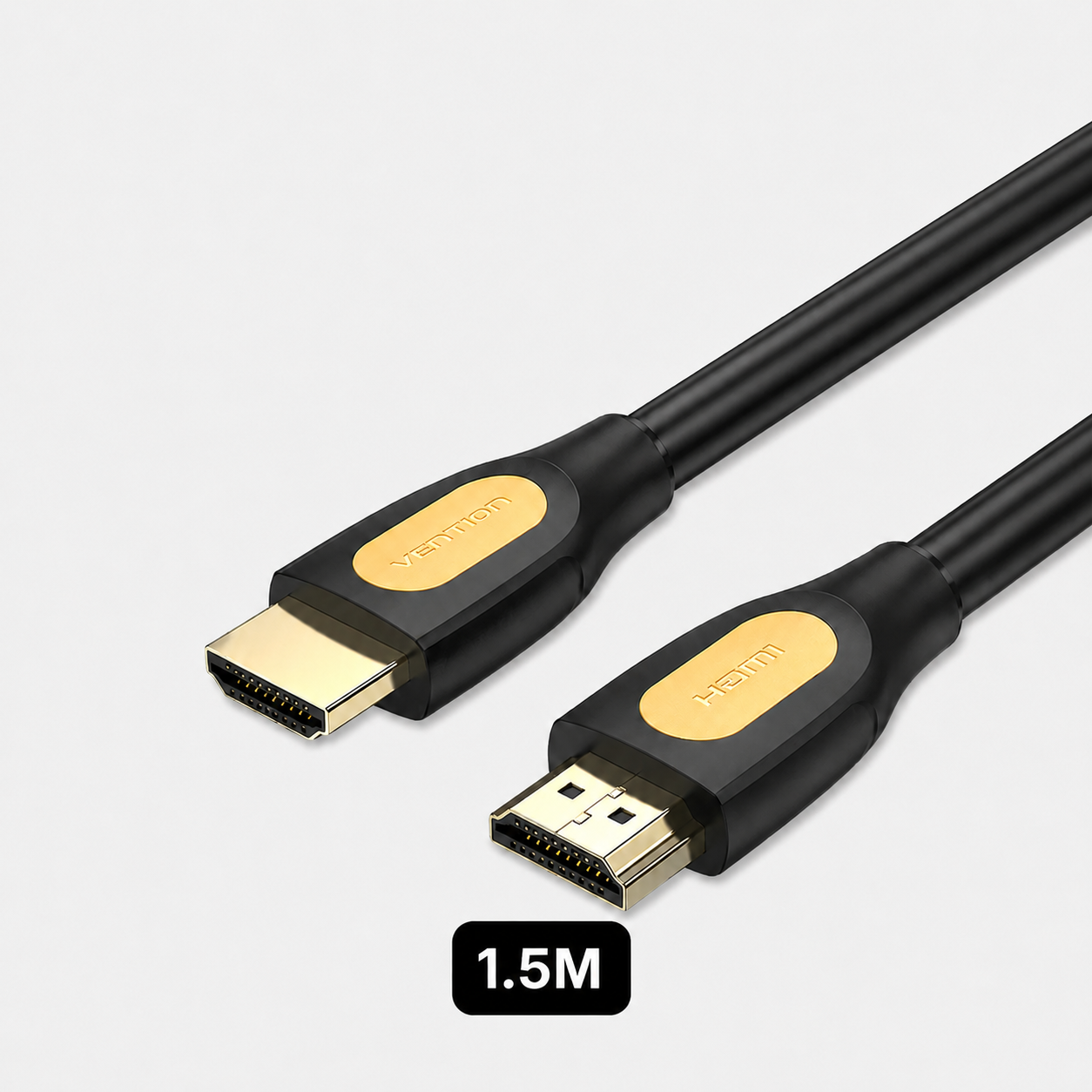 Cablu video Vention, HDMI (T) la HDMI (T), 1.5m, rezolutie 4K la 60Hz, conectori auriti, negru-galben, "ALIBG" (timbru verde 0.08 lei) - 6922794766921