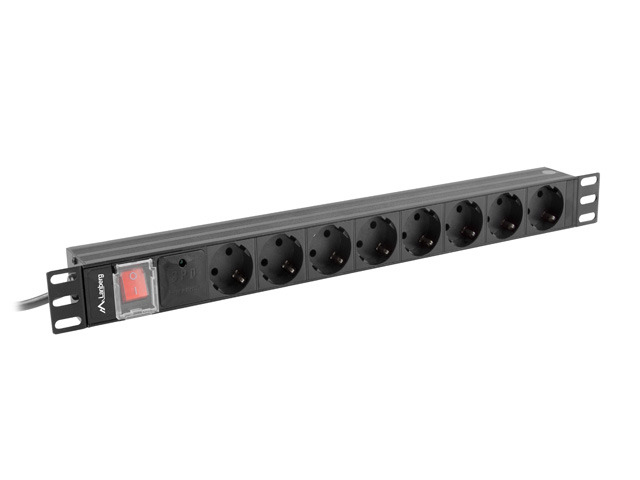 Unitate alimentare PDU 19", 8 prize ng "PDU-08F-0200-BK" (timbru verde 0.8 lei)