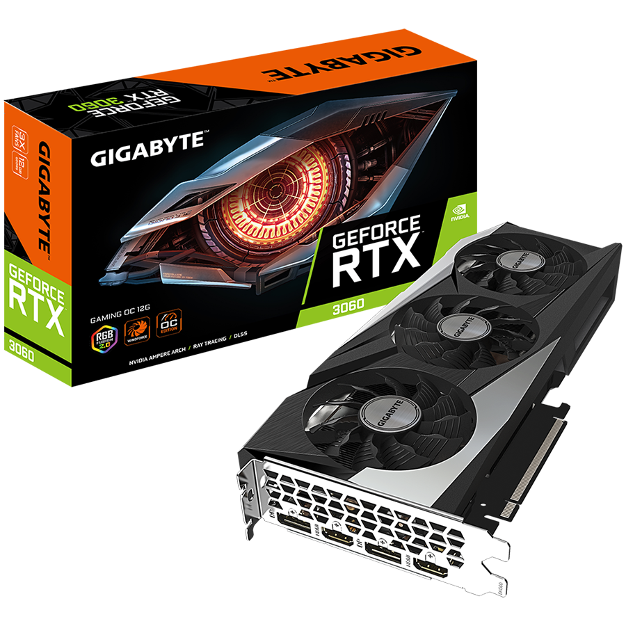 PLACA VIDEO GIGABYTE "GeForce RTX 3060 GAMING OC", 12 GB GDDR6 192 biti, PCI Express 4.0 x 16, HDMI x 2 DisplayPort x 2, sistem racire aer, "GV-N3060GAMING OC-12GD 2.0"