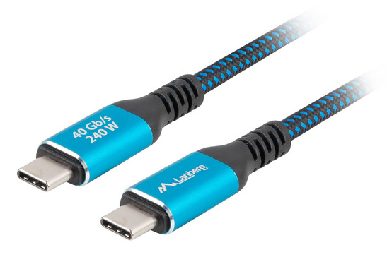 Cablu USB-C M/M 4.0 1 m 240W 8K 60Hz ng "CA-CMCM-45CU-0010-BK" (timbru verde 0.08 lei)