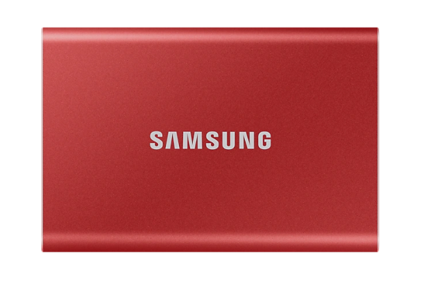 SSD. extern SAMSUNG T7, 2TB, USB 3.2 gen 2, R/W: 1050/1000 MB/s, rosu, "MU-PC2T0R/WW" (timbru verde 0.18 lei)