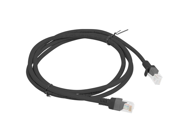 Patch cord Lanberg Cat.5e UTP 1,5 m negr "PCU5-10CC-0150-BK" (timbru verde 0.08 lei)