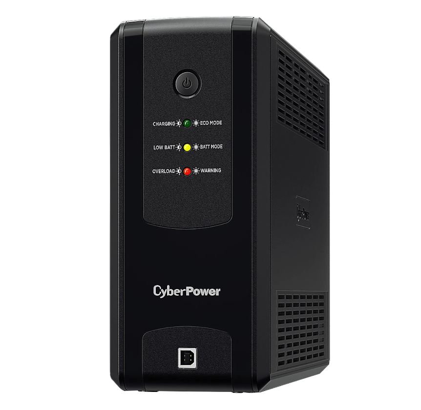 UPS CYBER POWER Line Int. cu sin. simulata, cu management, Tower, LED, 1050VA/630W, AVR, 4x Schuko, baterie 2x 12V/5Ah, incarcare pana la 6h, USB, 2x RJ45, tehn. GreenPower, "UT1050EG" (timbru verde 11 lei)