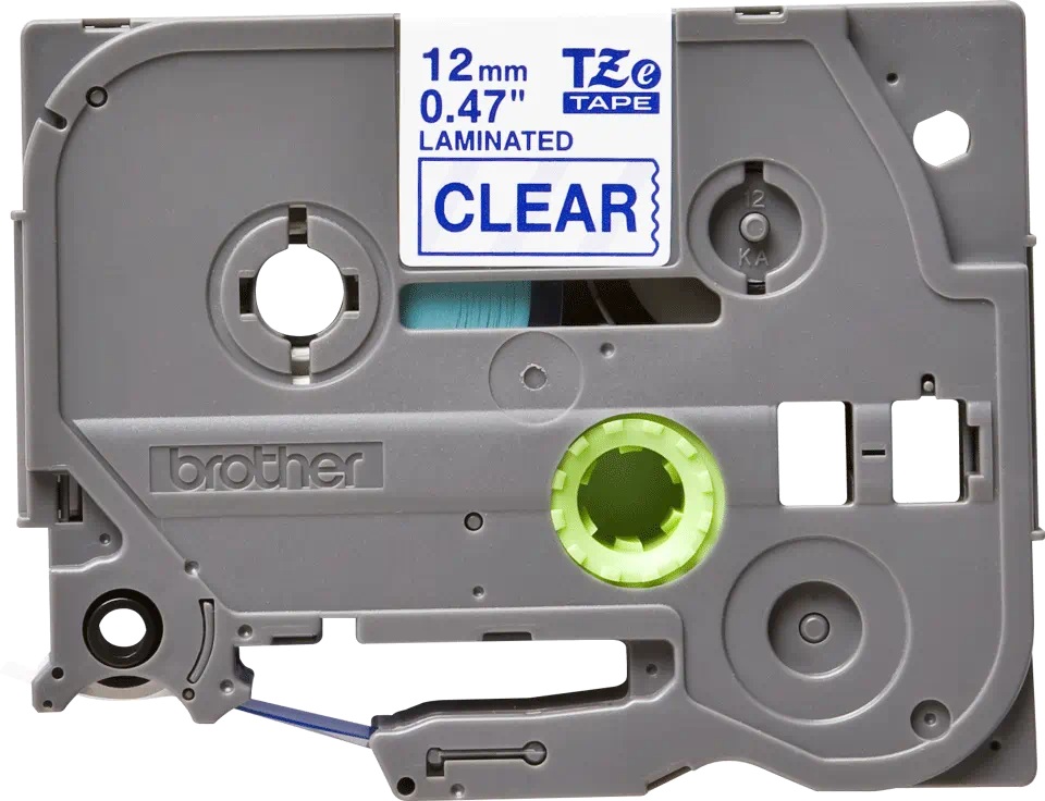 Banda laminata Original Brother Blue on Clear, TZE133, pentru E105|E110|H100|H101|H105|H110|H111|P300|128|200|1000|1010|1090|1100|1120|1130|1160|1170|1180|1190|1200|1230|1280|1290|6100|7100|ST1150, 12mm, incl.TV 0 RON, "TZE133"