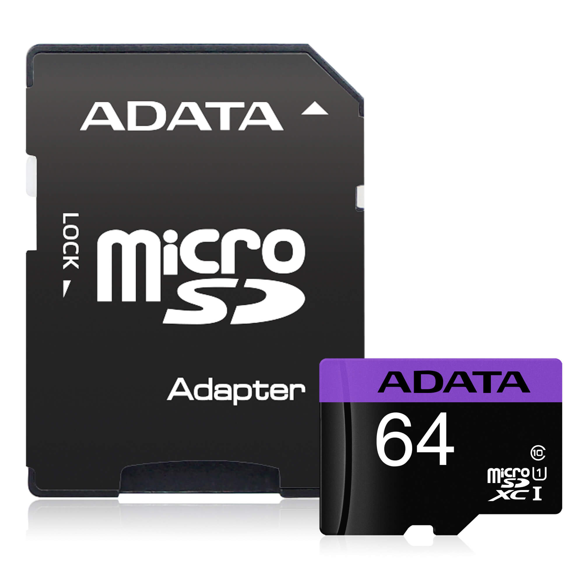 CARD MicroSD ADATA, 64 GB, MicroSDXC, clasa 10, standard UHS-I U1, "AUSDX64GUICL10-RA1" (timbru verde 0.03 lei)