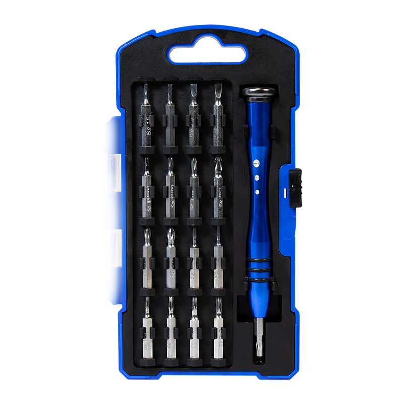 TRUSA scule surubelnite, LOGILINK, set 18 bucati: 17x biti (0.3x1.5mm,0.4x2.0mm,0.4x2.5mm,0.5x3.0mm,PZ0,PZ1,T4,T5,T6,T7,T8,T9,T10,PH000,PH00,PH0,PH1), maner din aliaj, "WZ0056"