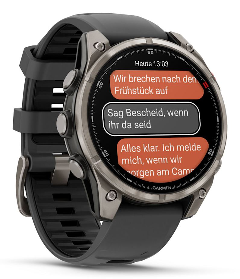 Smartwatch fenix 8 Pro 47 mm, AMOLED, Sapphire, Titanium with Graphite/black silicone band"010-03198-11" - imagine 3
