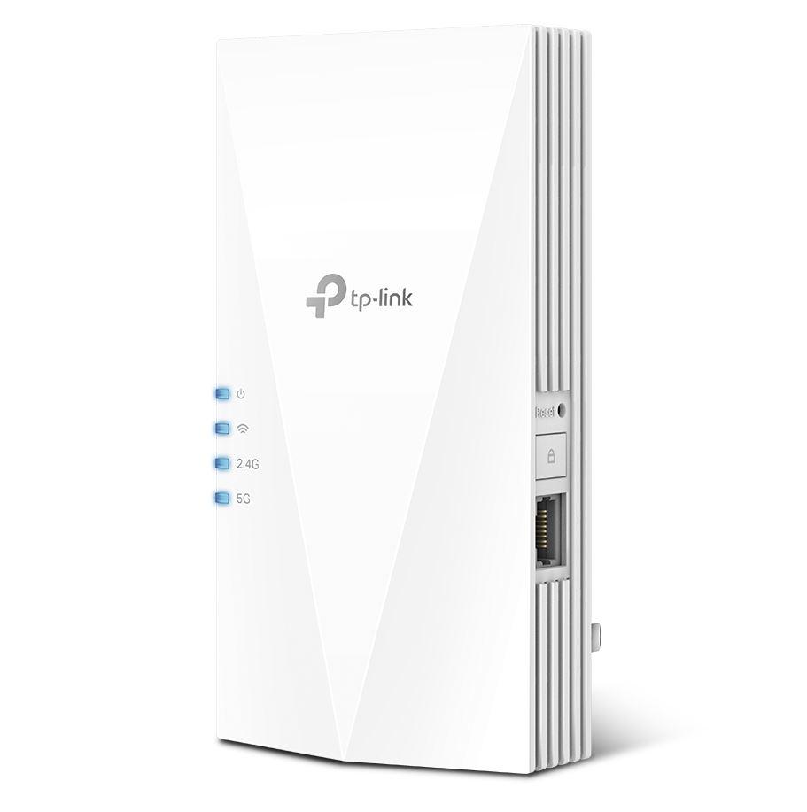 RANGE EXTENDER TP-LINK wireless AX3000, 3000Mbps, 1 port Gigabit, 2 antene interne, 2.4 / 5Ghz dual band, Wi-Fi 6, "RE700X" (timbru verde 2 lei)