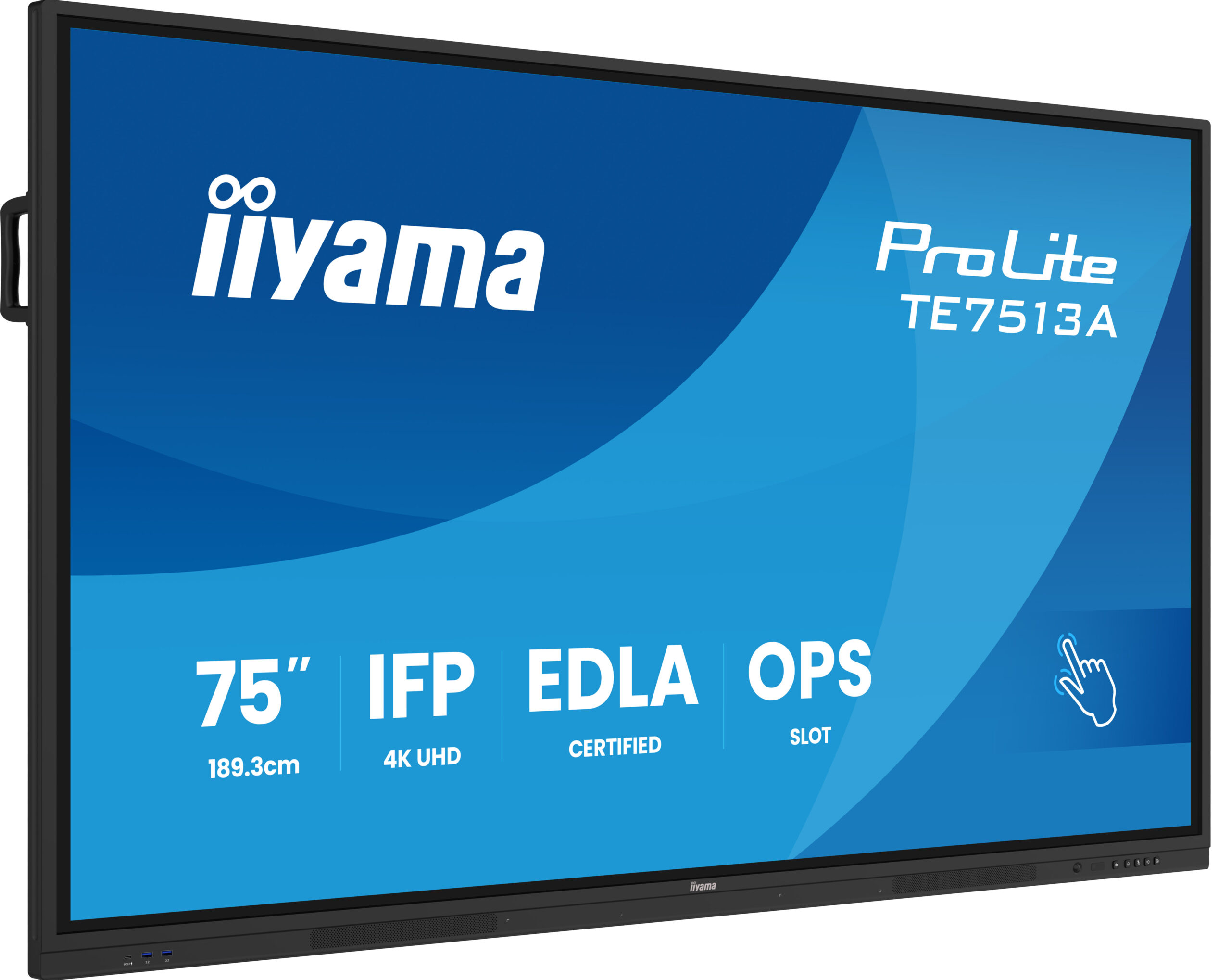 Iiyama Prolite TE7513A-B2AG 75UHD VA 3840x2160 400cd 1200:1 8ms Android 1, 8/128GB, VGA, 2x HDMI, 2x USB-C, mini-jack, Optical Out (S/PDIF), USB Touch Interface, Landscape mode,Media Play USB Ports "TE7513A-B2AG" (timbru verde 7 lei)