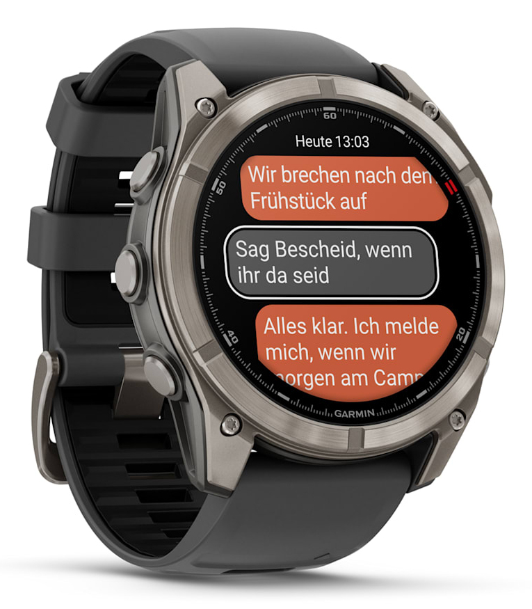 Smartwatch fenix 8 Pro 51 mm, AMOLED, Sapphire, Titanium with Graphite/black silicone band"010-03199-11" - imagine 3