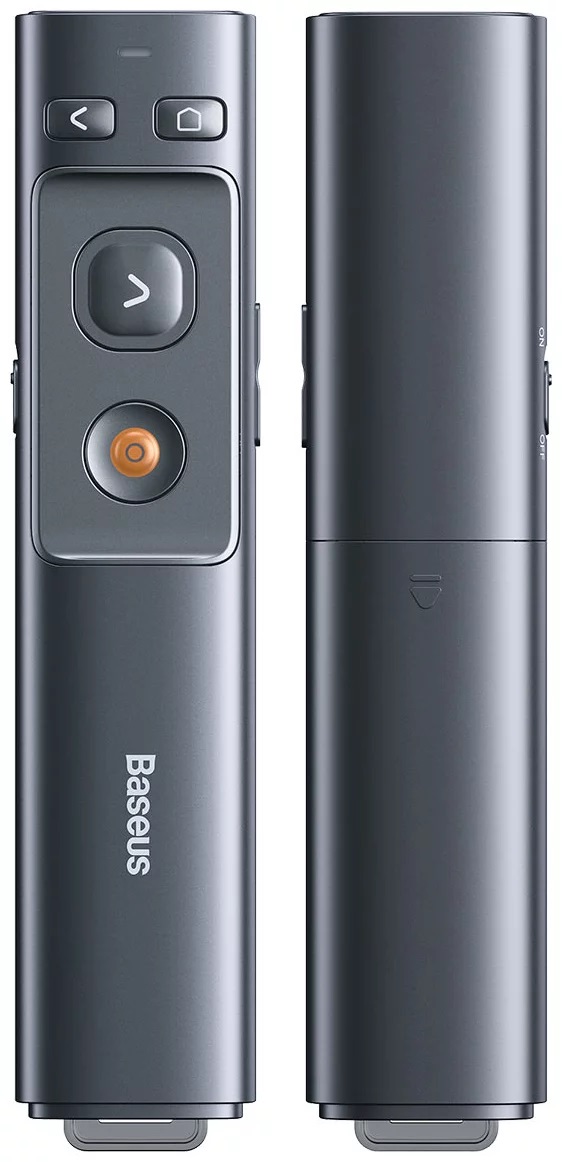 PRESENTER laser Orange Dot Baseus RF2.4GHz, laser rosu, distanta maxima 100m, transmitator USB/USB Type-C, gri "ACFYB-0G" - 6953156220836