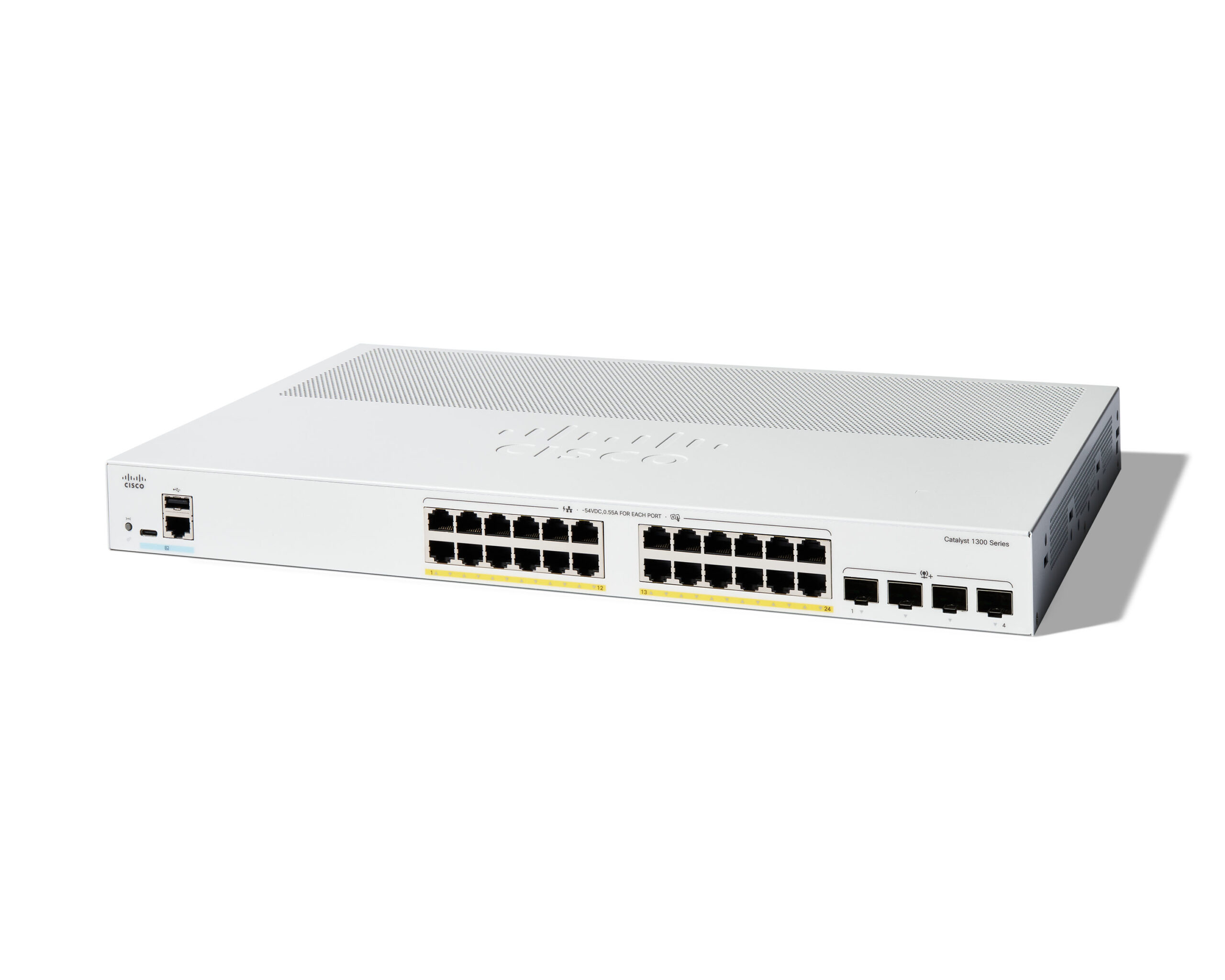 Switch Catalyst 1300 24-port GE, PoE, 4x10G SFP+ "C1300-24P-4X" (timbru verde 11lei) 