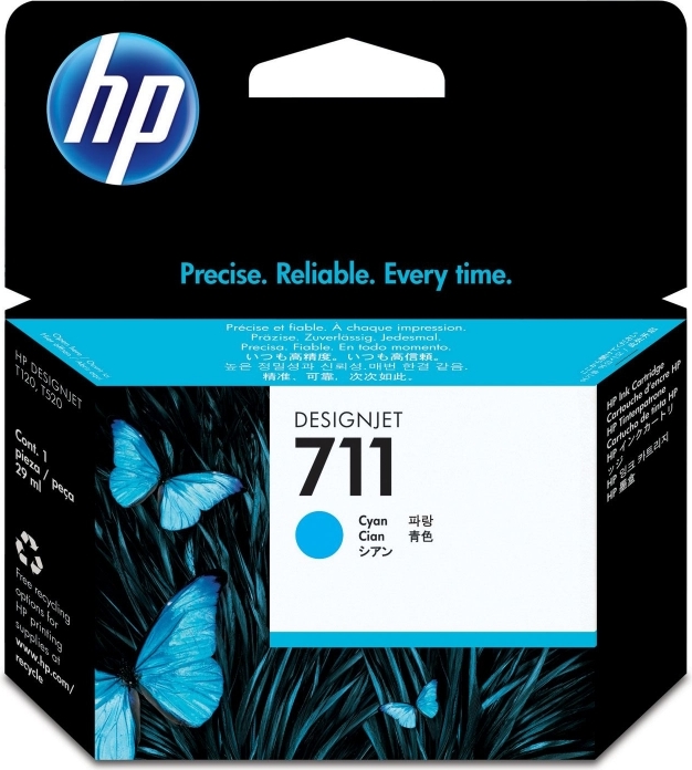 Cartus Cerneala Original HP Cyan, nr.711, pentru DesignJet T120|T520, , (timbru verde 0.15 lei), "CZ130A"
