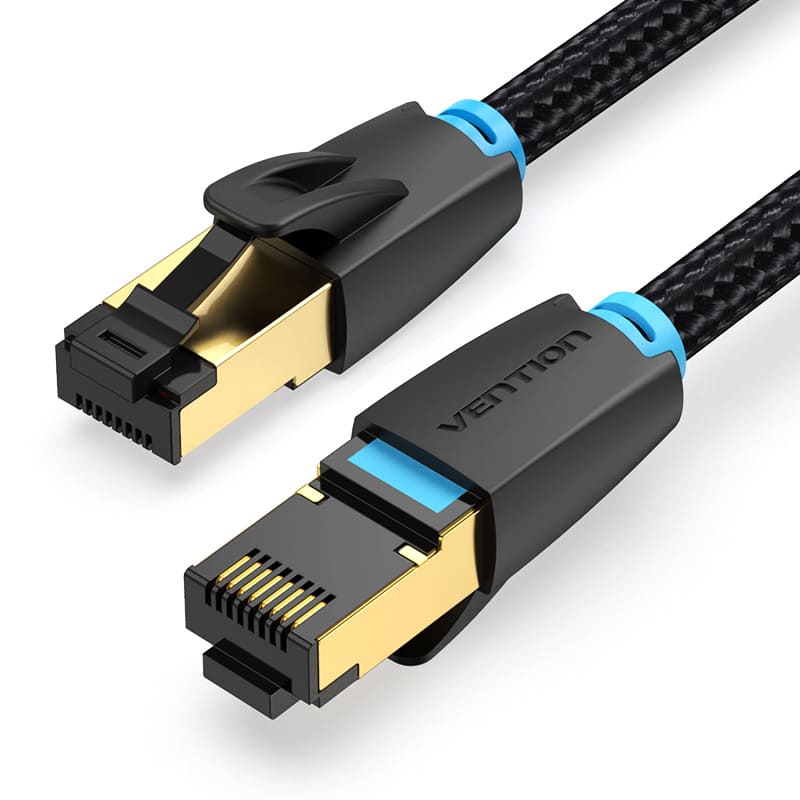 Patch cord SFTP Vention, Cat. 8, RJ-45 (T) la RJ-45 (T), 3m, AWG 30, 40Gbps, ecranat, conectori auriti, negru, "IKGBI" (timbru verde 0.08 lei) - 6922794749665