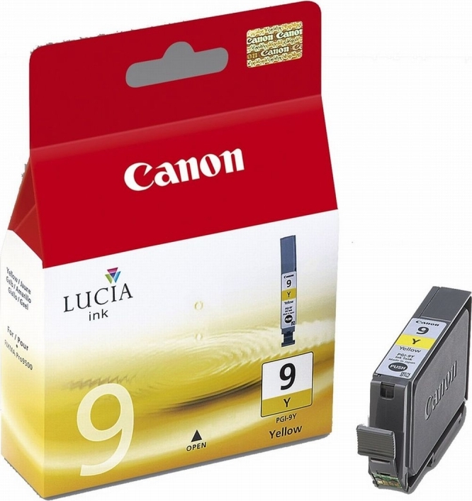 Cartus Cerneala Original Canon Yellow, PGI-9Y, pentru Pixma IX7000|MX7600|Pro 9500 , , (timbru verde 0.15 lei), "BS1037B001AA"