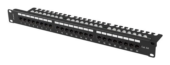 Patch panel 24 porturi 1U Cat.6A UTP ng "PPUA-1124-B" (timbru verde 0.08 lei)
