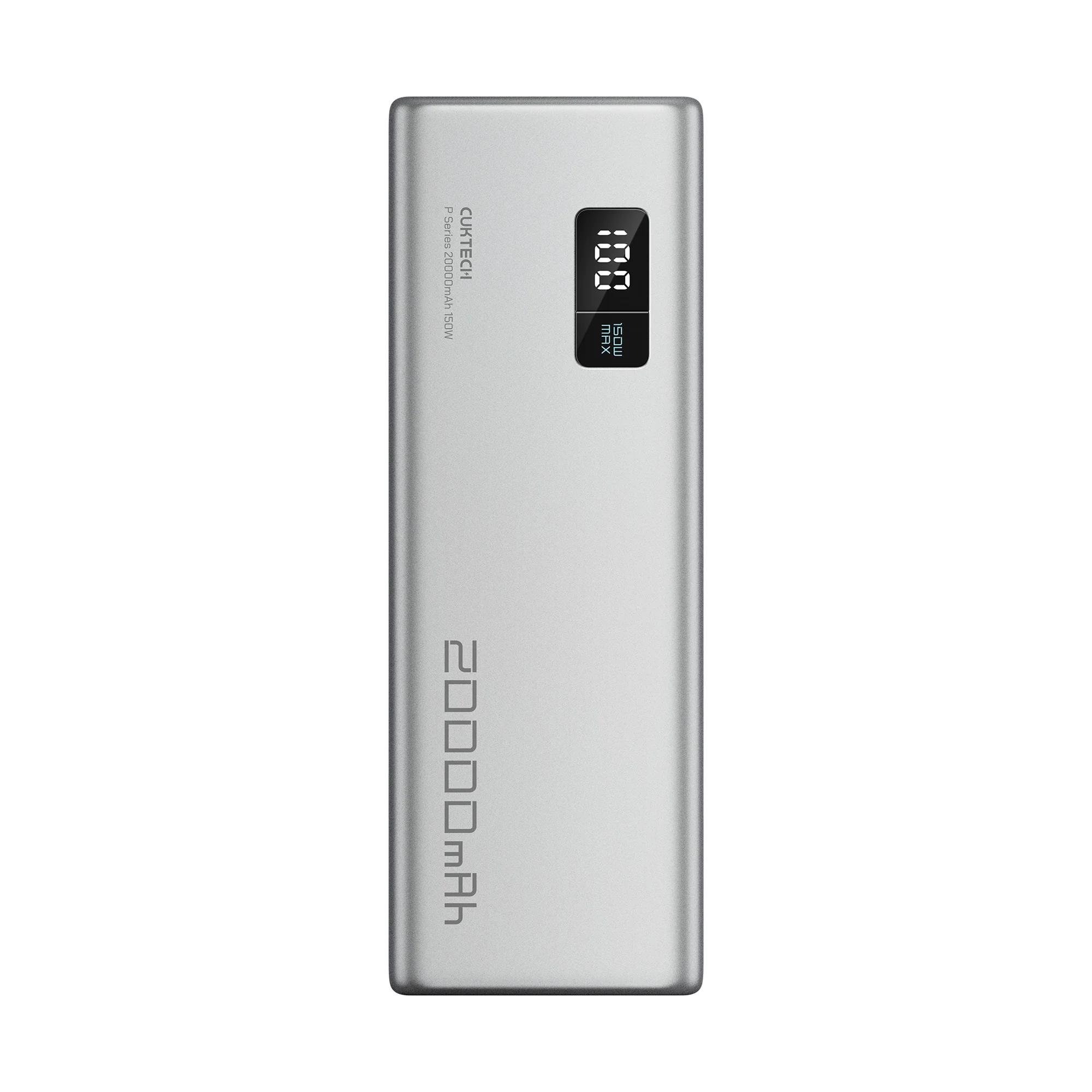 POWER BANK Cuktech P+ Series 2C1A, 20000mAh, 150W, 1 x USB; 2 x USB Type-C, digital display pt. status baterie, gri "CUKPB200GLBK" (timbru verde 0.98 lei)