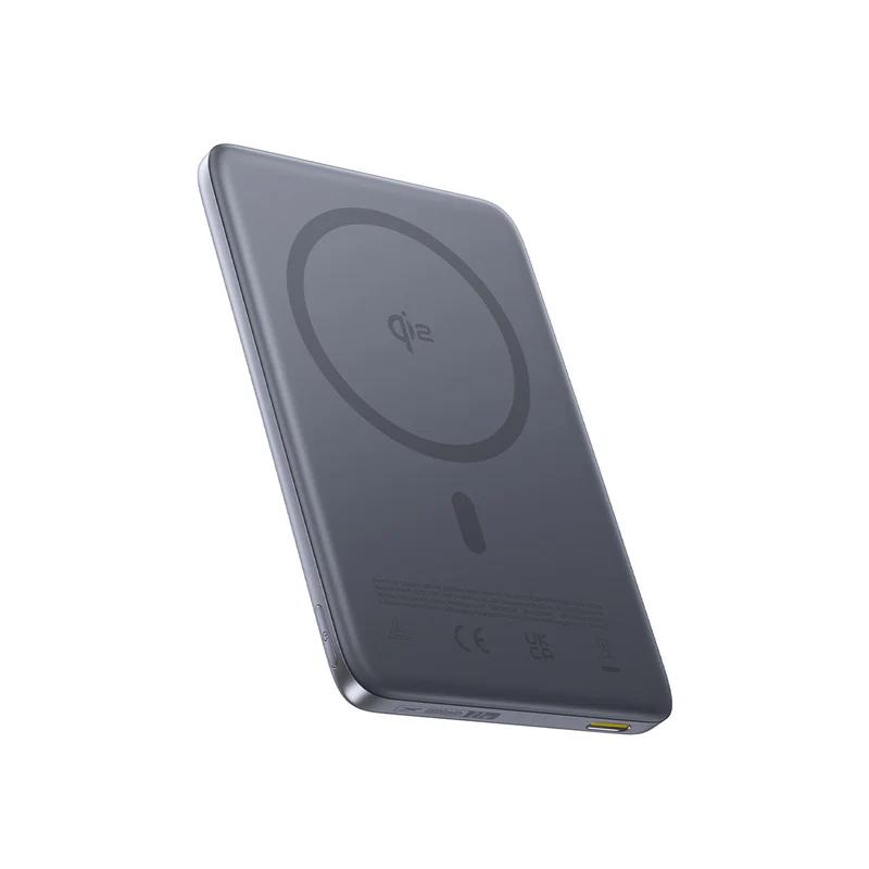 POWER BANK Baseus PicoGo AM41 Ultra-Slim, 10000mAh, 27W, prindere magnetica incarcare wireless Qi2, 15W, 1 x USB Type-C, include cablu USB Type-C la USB Type-C 30cm, gri, "E0027200" (timbru verde 0.98 lei) - 6932172691424