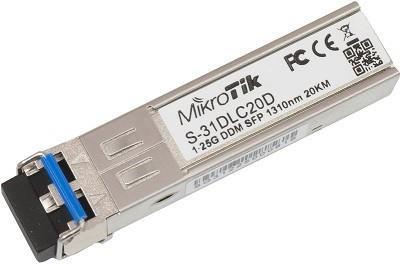 MODUL SFP MIKROTIK, Single Mode, conector LC, pana la 20KM distanta "S-31DLC20D"