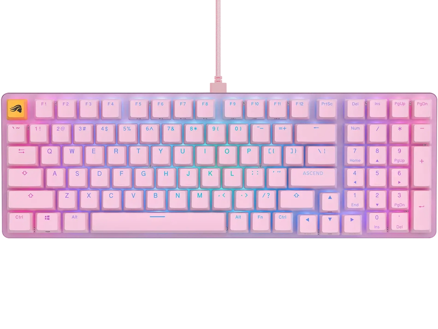 Glorious PC Gaming Race mecanica gaming RGB GMMK 2 Full-Size, Fox Linear Switches, USB-C, US layout, Roz "GLO-GMMK2-96-FOX-P" (timbru verde 0.8 lei)